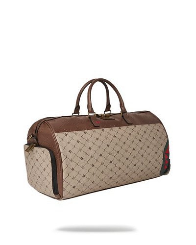 Beige Sprayground Fifth Avenue Emperor Duffle Bags | 64572-CMUD