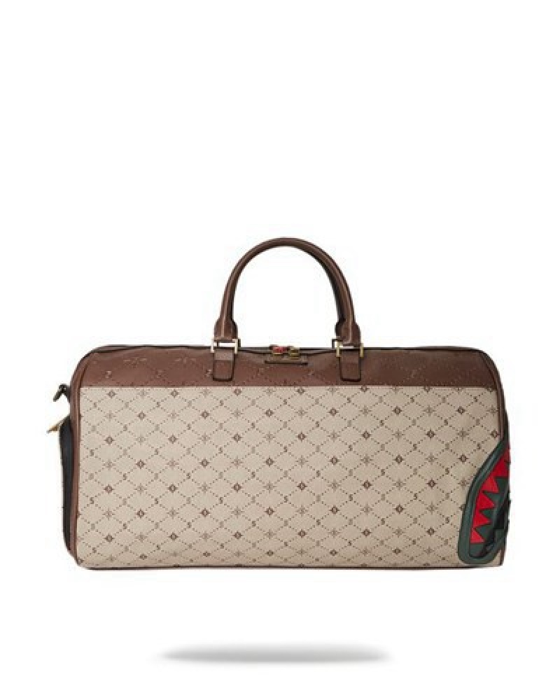 Beige Sprayground Fifth Avenue Emperor Duffle Bags | 64572-CMUD