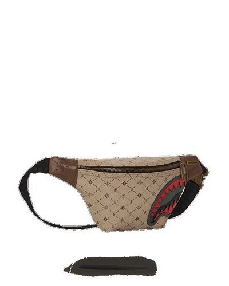 Beige Sprayground Fifth Avenue Savvy Crossbody Bags | 39712-KJMA