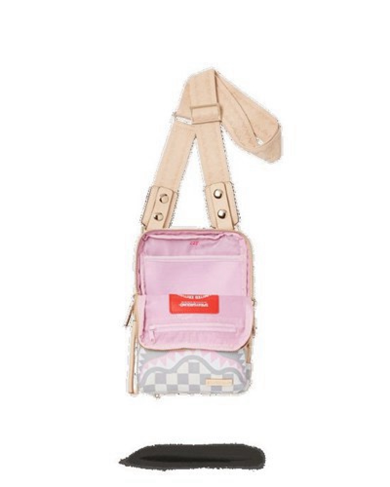 Beige Sprayground Rose All Day La Palais Crossbody Bags | 85231-KZAY