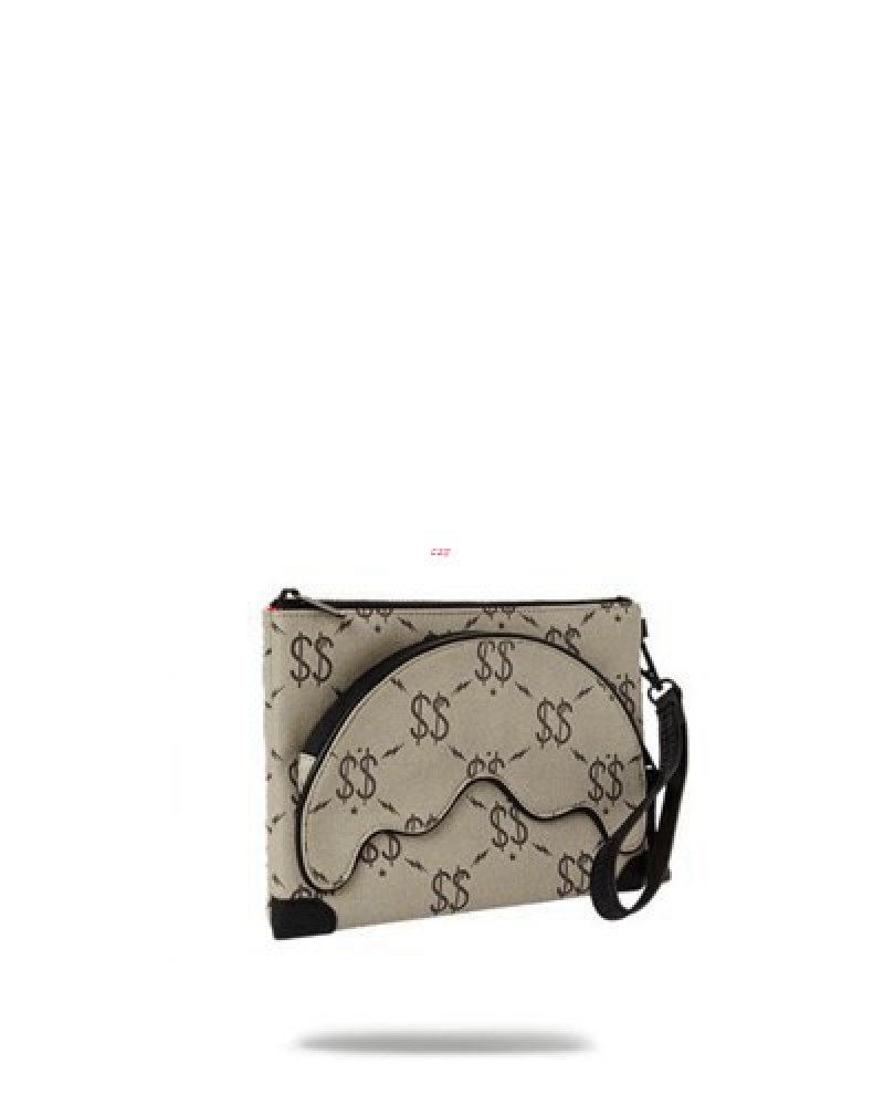 Beige Sprayground The Getaway Crossover Clutch Bag | 64579-WYIZ