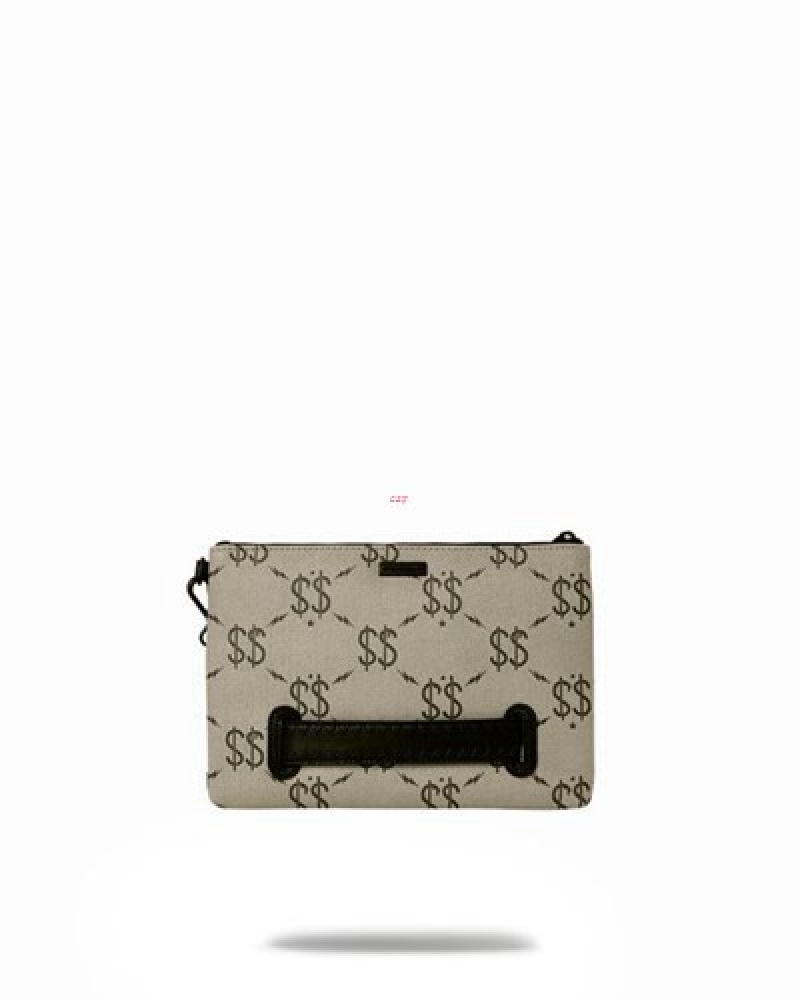 Beige Sprayground The Getaway Crossover Clutch Bag | 64579-WYIZ