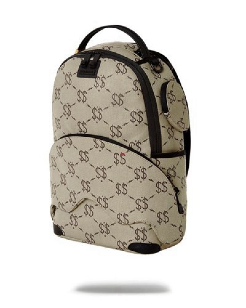 Beige Sprayground The Getaway (Dlxv) Backpacks | 03196-HNAJ