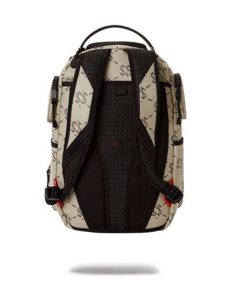 Beige Sprayground The Getaway (Dlxv) Backpacks | 03196-HNAJ