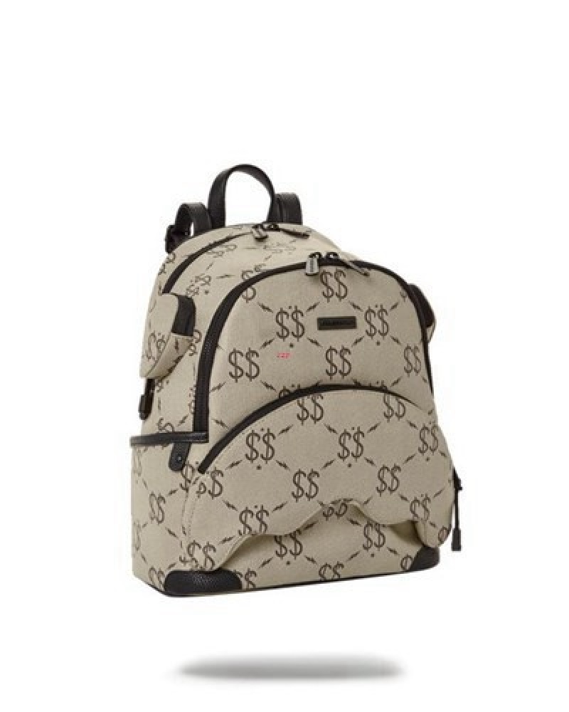 Beige Sprayground The Getaway Savage Backpacks | 94103-BMSU