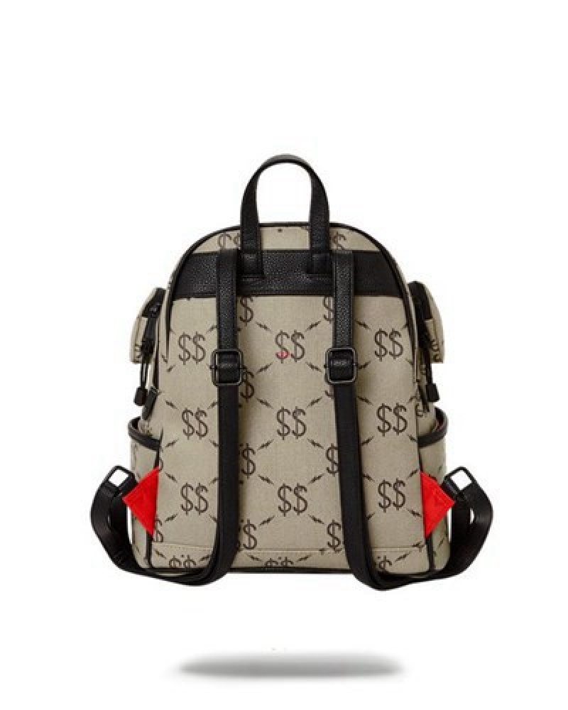 Beige Sprayground The Getaway Savage Backpacks | 94103-BMSU