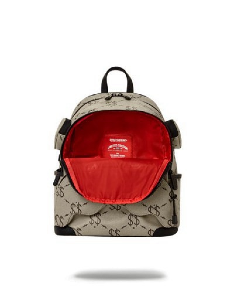 Beige Sprayground The Getaway Savage Backpacks | 94103-BMSU