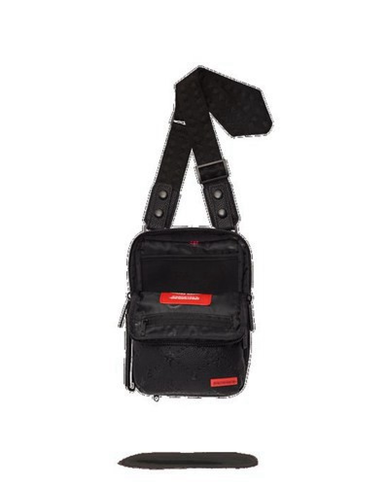 Black Sprayground 24/7 Check Crossbody Bags | 49523-IQUH