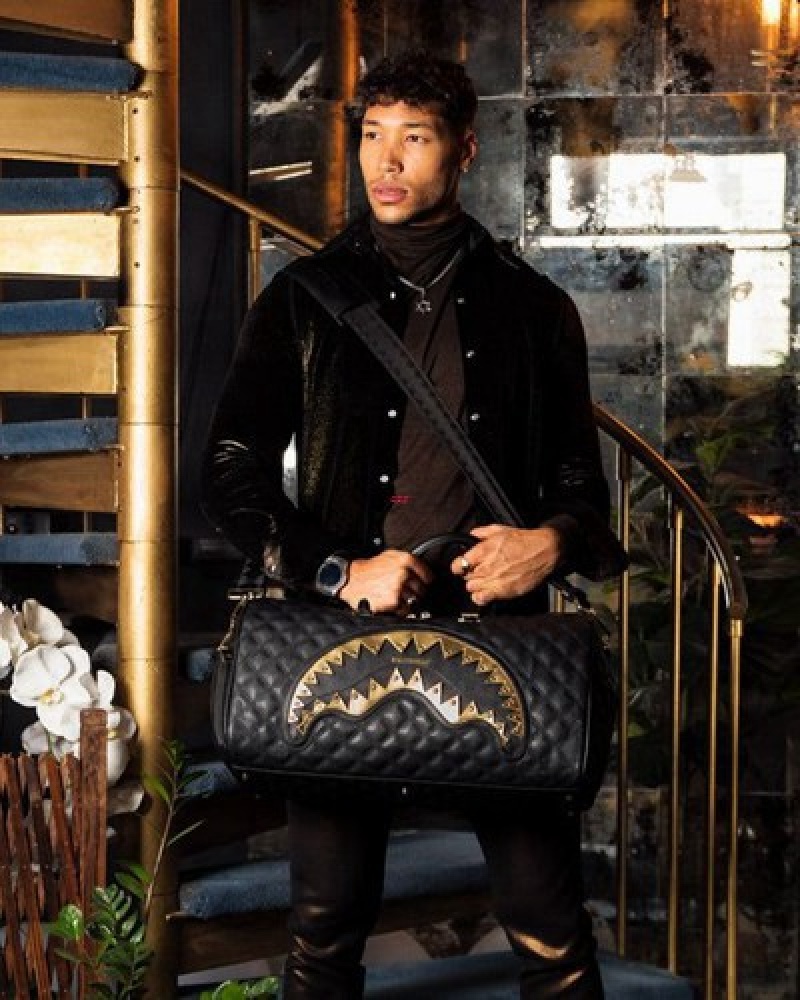 Black Sprayground 24k Geneva Duffle Bags | 98247-IPVK