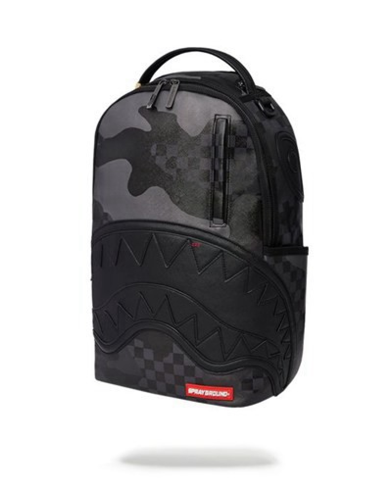 Black Sprayground 3am Never Sleep (Dlxv) Backpacks | 32617-BZCJ