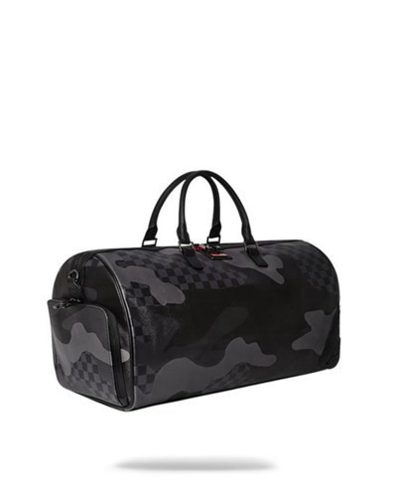 Black Sprayground 3am Never Sleep Emperor Duffle Bags | 92834-LMAD