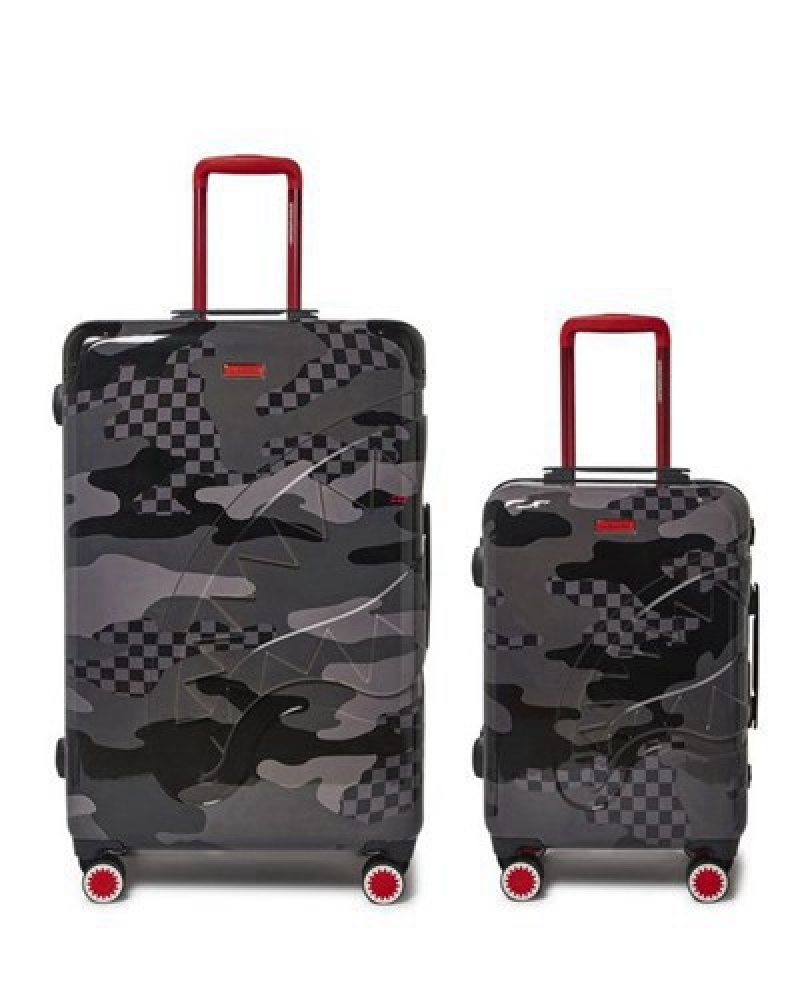 Black Sprayground 3am Never Sleep Luggage Set | 95103-NGYB