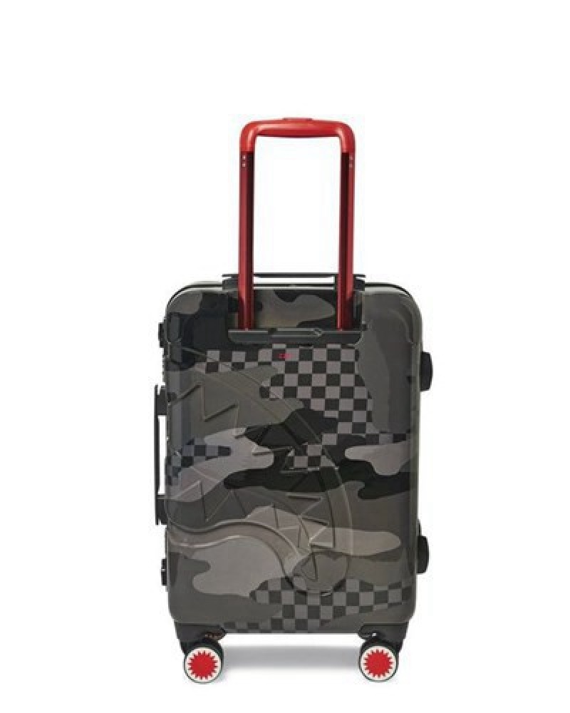 Black Sprayground 3am Never Sleep Sharkitecture Hardshell Carry-on Luggage | 05271-TSGU