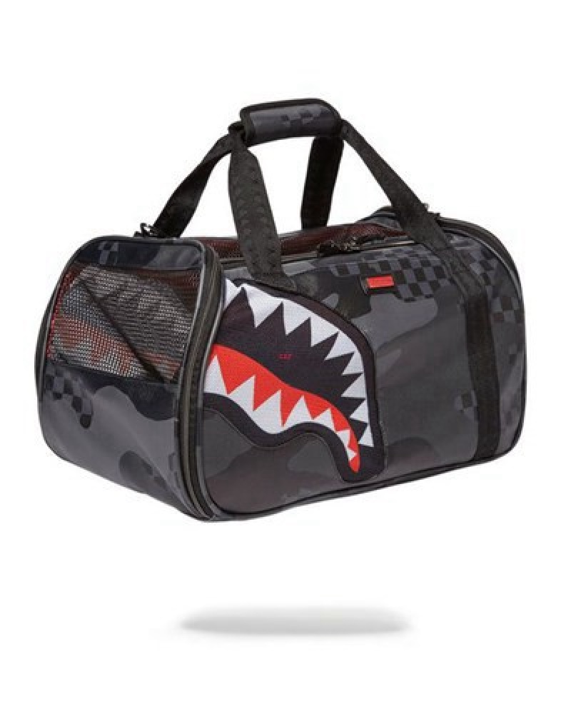 Black Sprayground 3am Pet Carrier Backpacks | 46138-GMVY