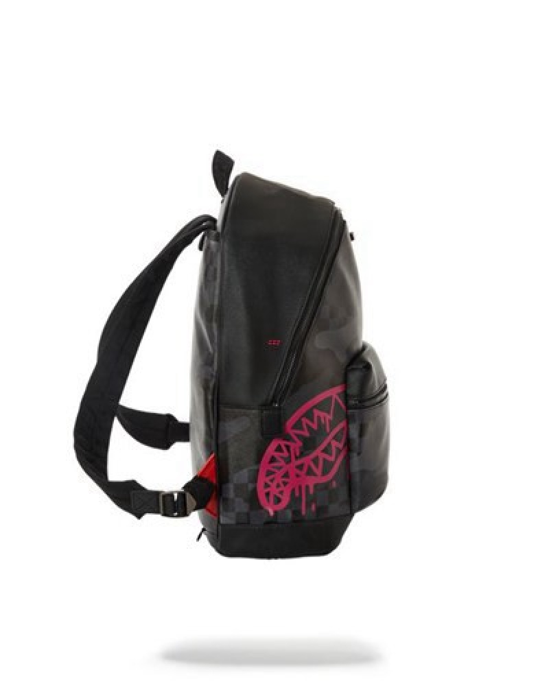 Black Sprayground 3am Pink Drip Chateau Backpacks | 72841-OUVJ