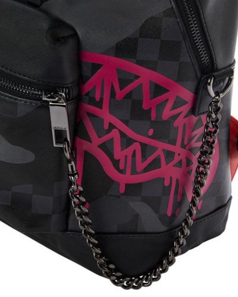 Black Sprayground 3am Pink Drip Chateau Backpacks | 72841-OUVJ