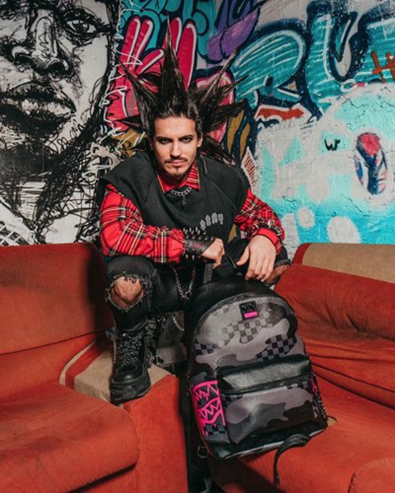 Black Sprayground 3am Pink Drip Chateau Backpacks | 72841-OUVJ