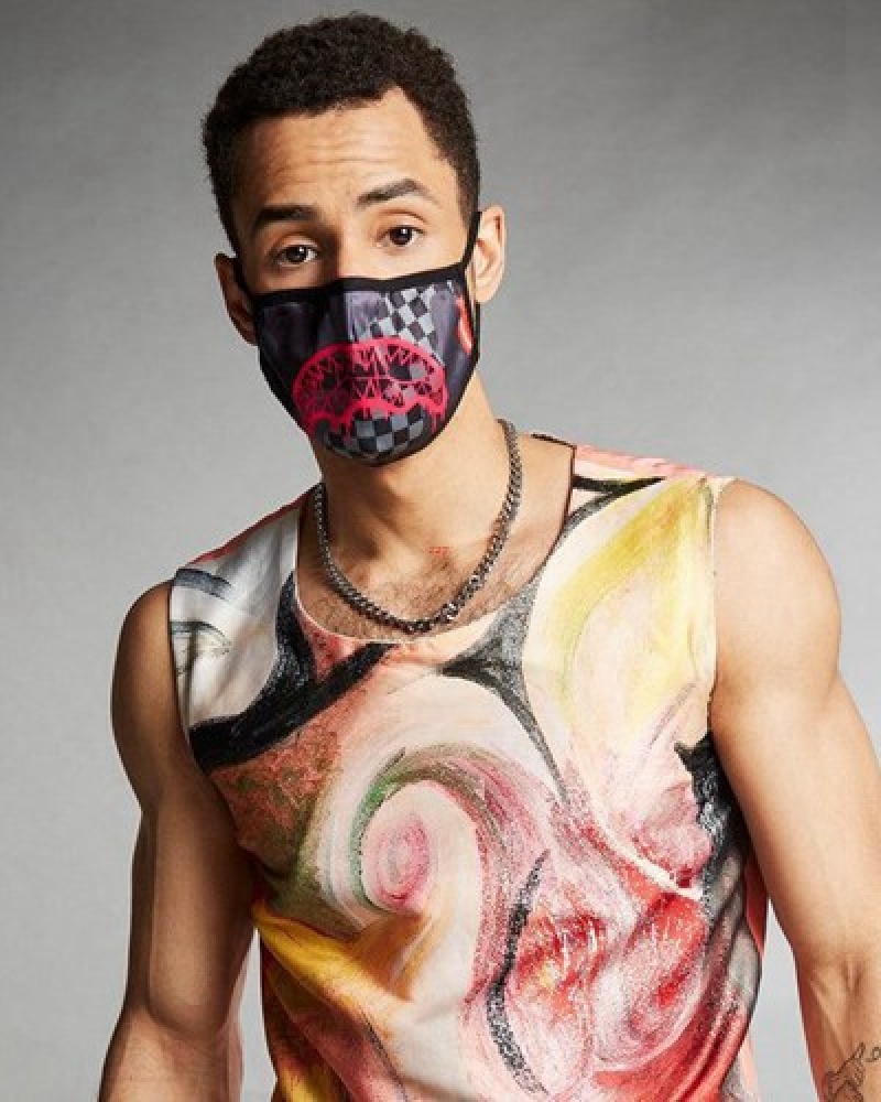 Black Sprayground 3am Pink Drip Face Masks | 86207-QTGM