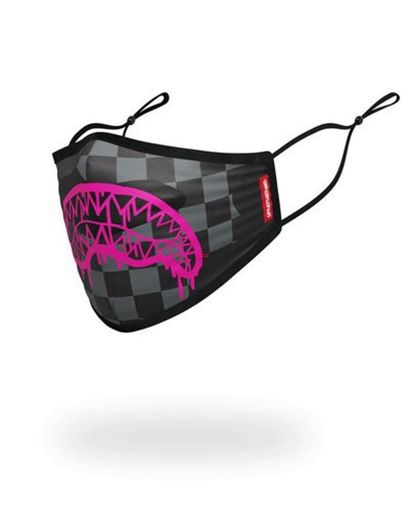 Black Sprayground 3am Pink Drip Face Masks | 86207-QTGM