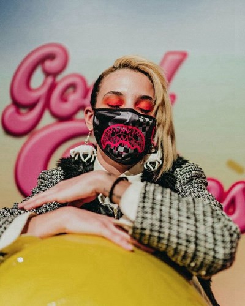 Black Sprayground 3am Pink Drip Face Masks | 86207-QTGM