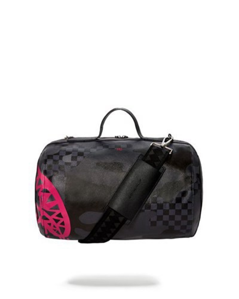 Black Sprayground 3am Pink Drip Tube Duffle Bags | 61259-DYOU