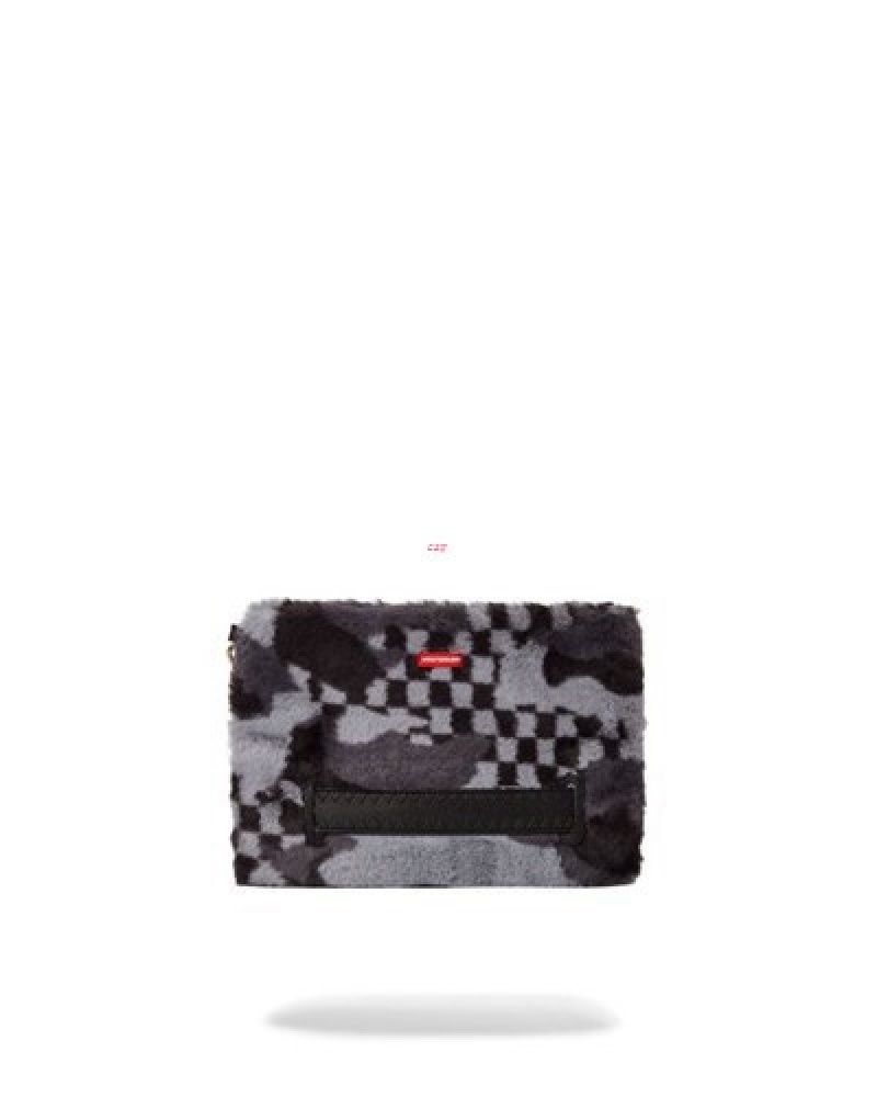 Black Sprayground 3am Plush Aspen Highlands Crossover Clutch Bag | 43960-TQLI