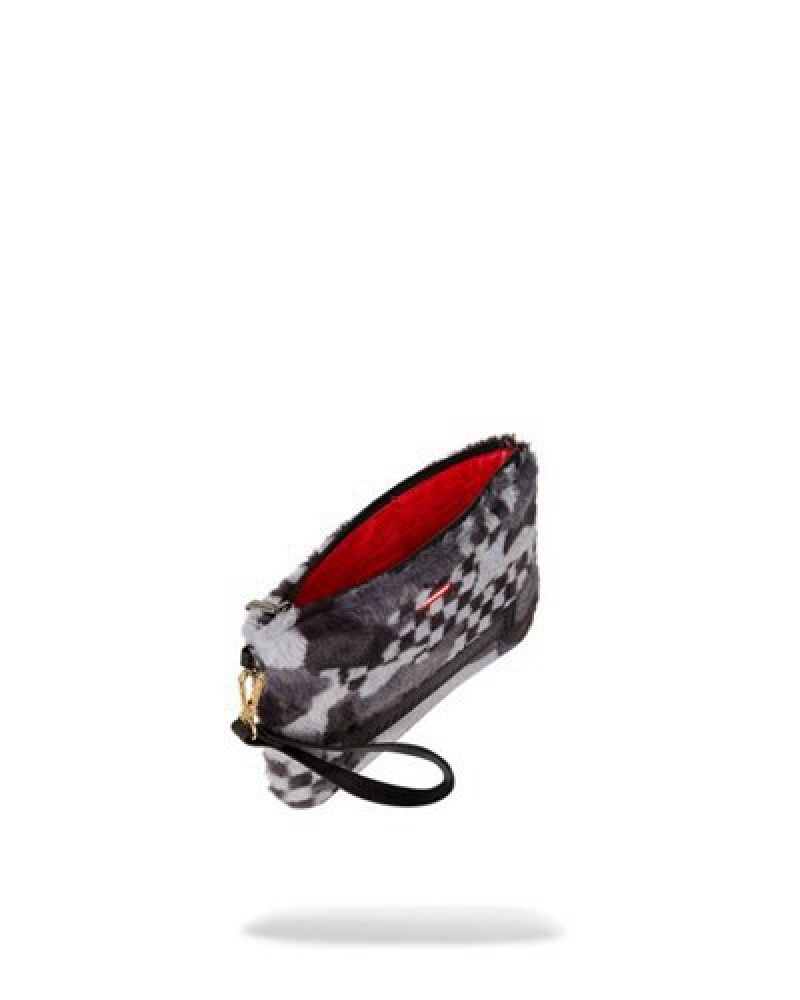 Black Sprayground 3am Plush Aspen Highlands Crossover Clutch Bag | 43960-TQLI