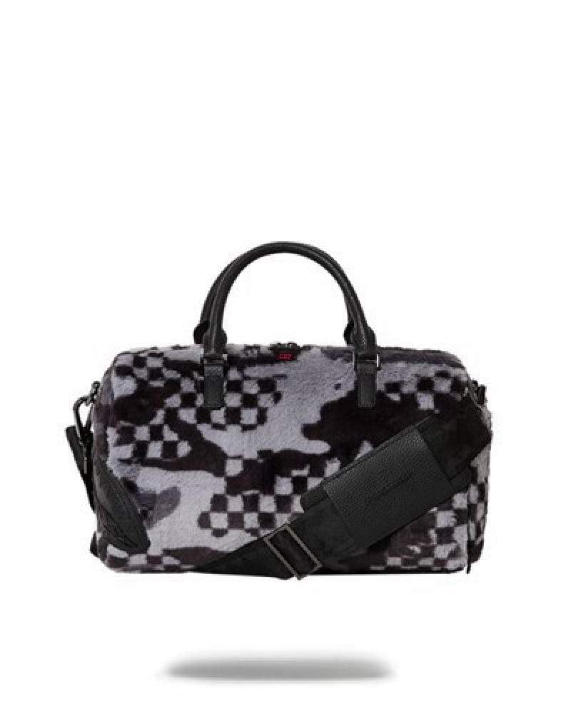 Black Sprayground 3am Plush Aspen Highlands Mini Duffle Bags | 38172-NGBW