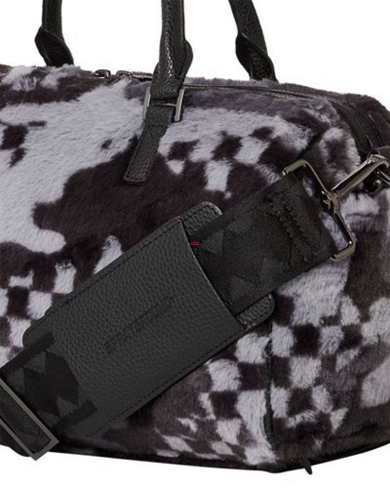 Black Sprayground 3am Plush Aspen Highlands Mini Duffle Bags | 38172-NGBW