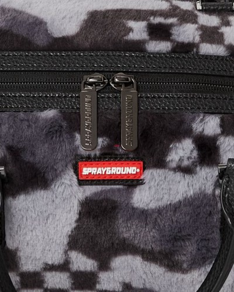 Black Sprayground 3am Plush Aspen Highlands Mini Duffle Bags | 38172-NGBW