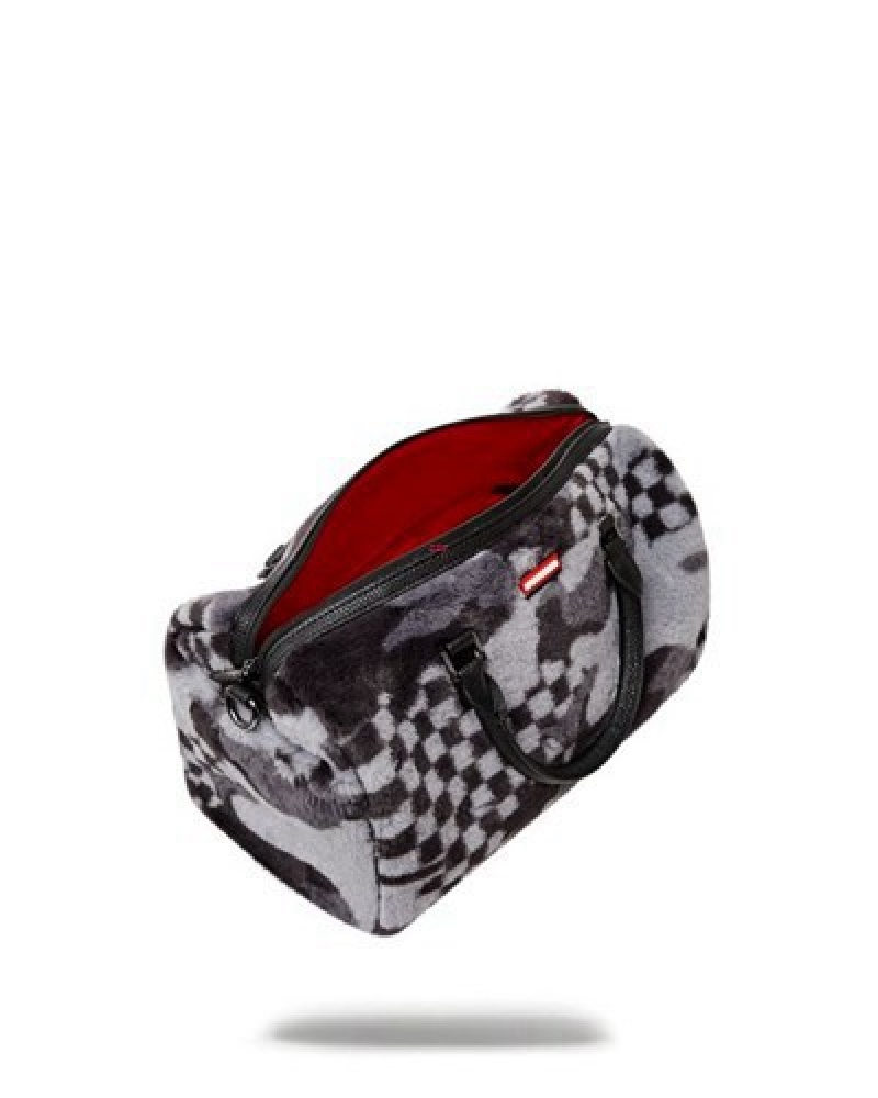 Black Sprayground 3am Plush Aspen Highlands Mini Duffle Bags | 38172-NGBW