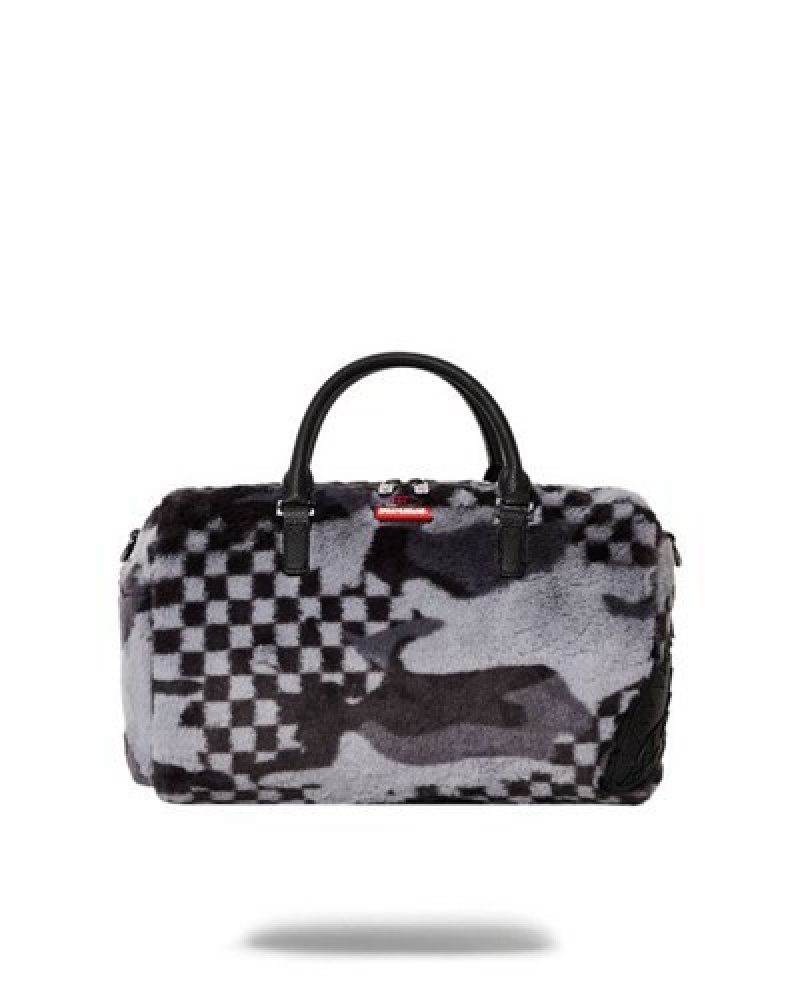 Black Sprayground 3am Plush Aspen Highlands Mini Duffle Bags | 38172-NGBW