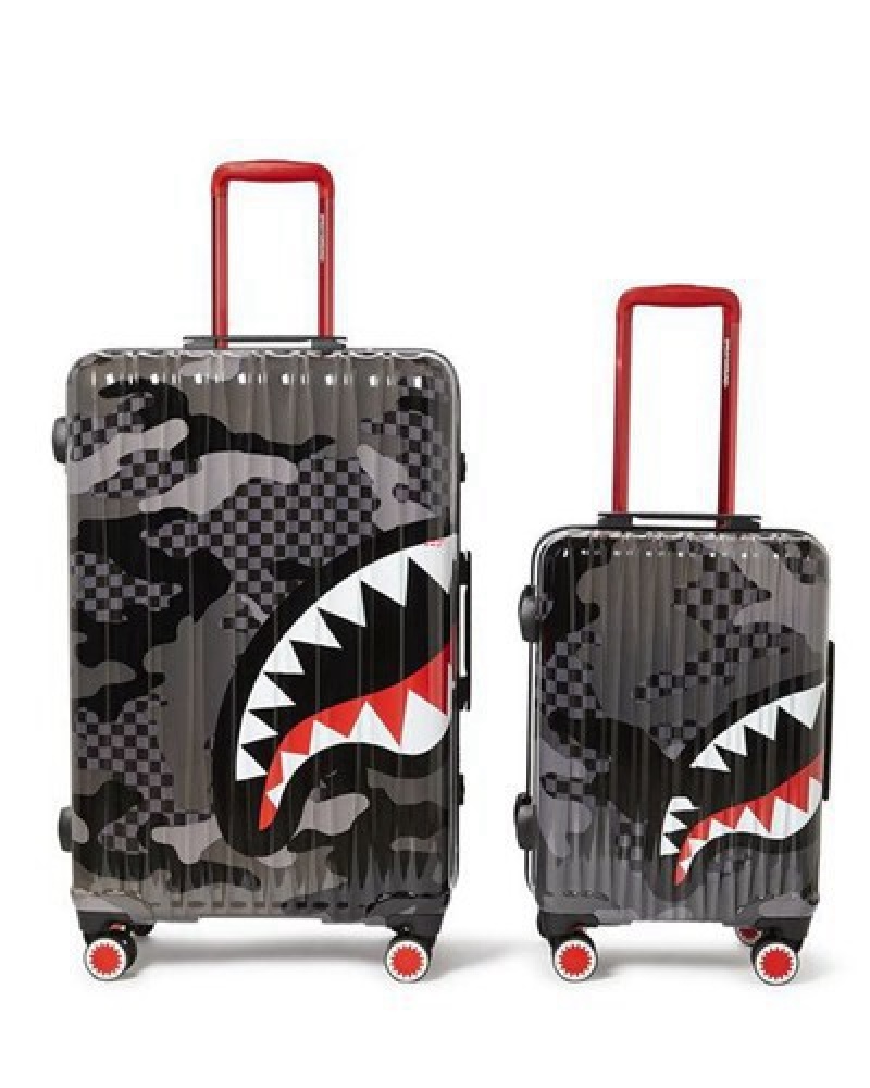 Black Sprayground 3am Sharknautics 2 Pc Luggage Set | 71364-CQJX