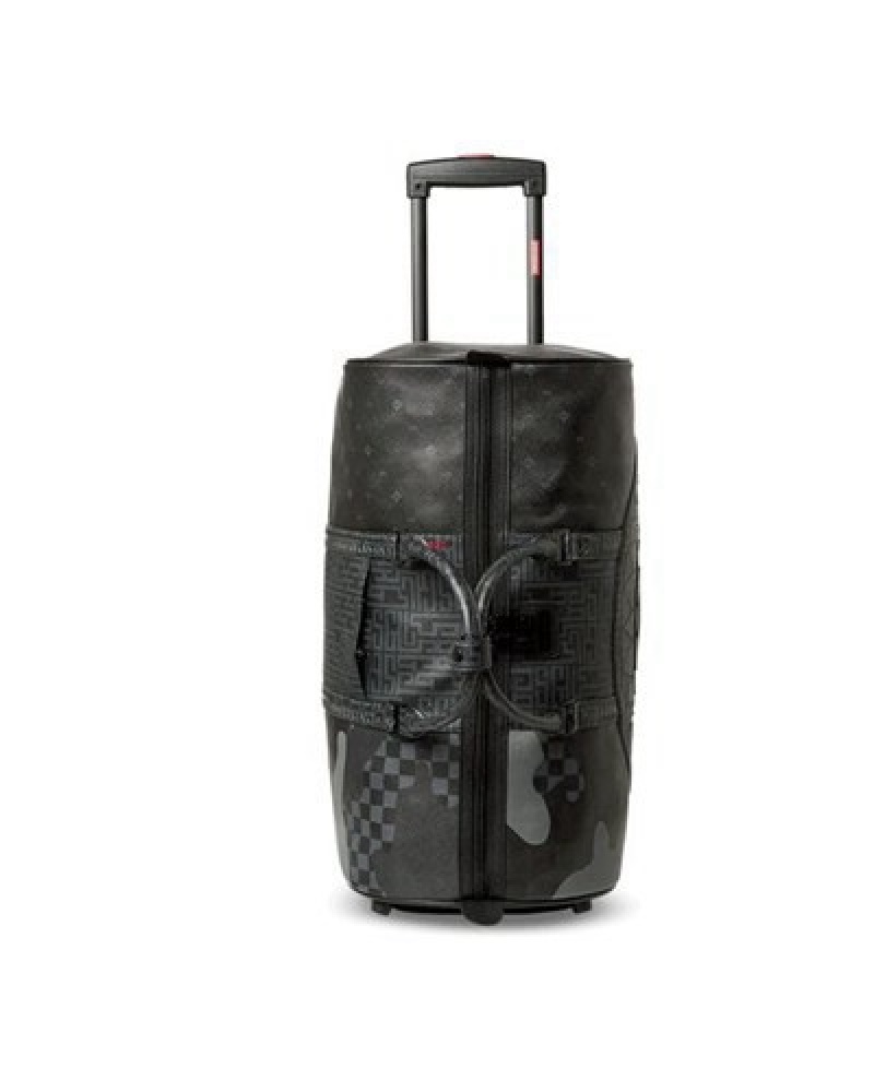 Black Sprayground 3am The Trilogy Wheely Duffle Bags | 29345-AELY