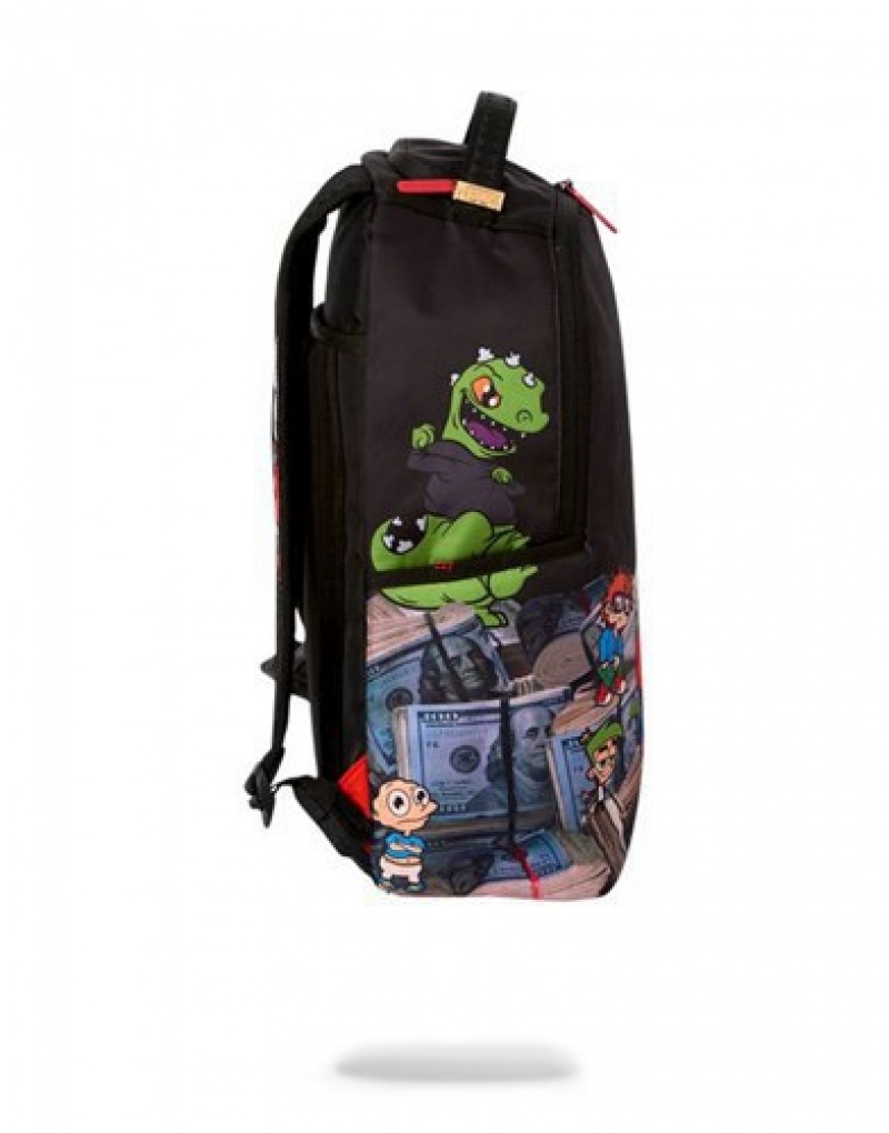 Black Sprayground 90's Nick: Money Stacks Backpacks | 37902-EUIQ