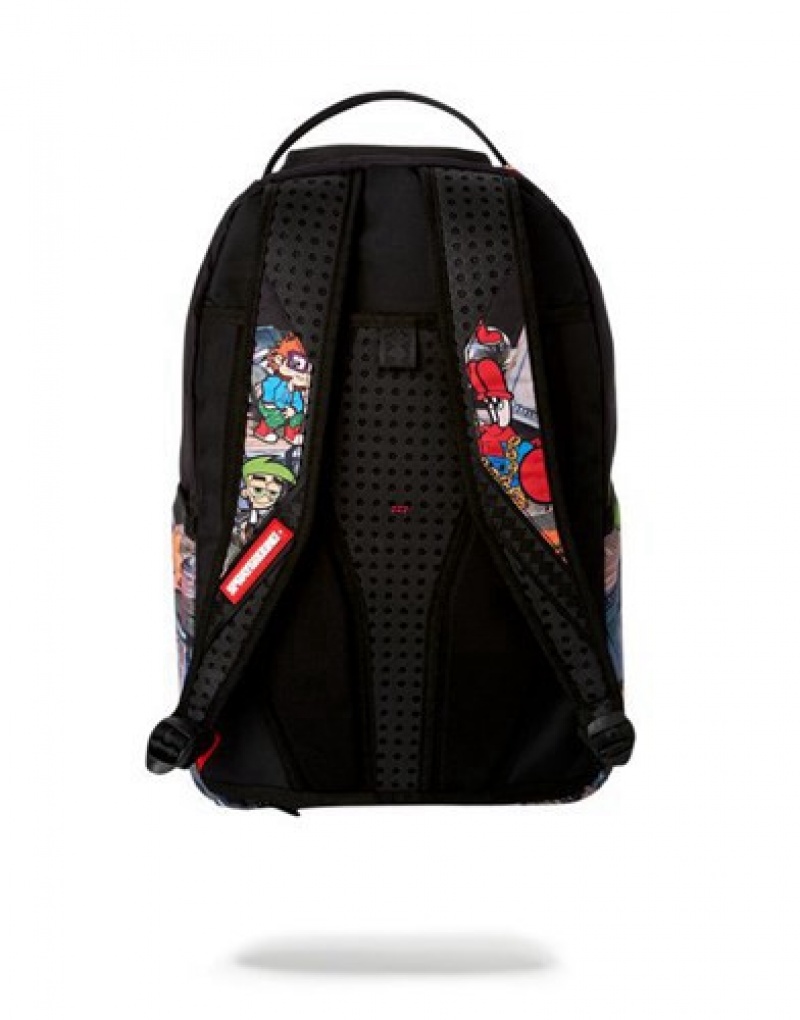 Black Sprayground 90's Nick: Money Stacks Backpacks | 37902-EUIQ