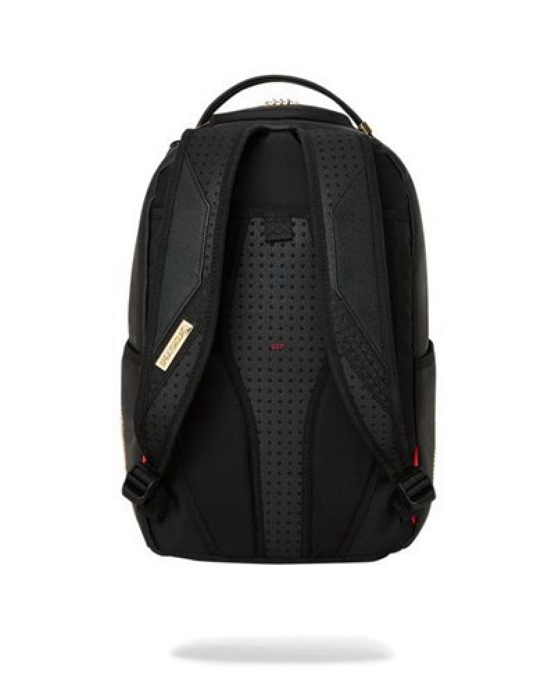 Black Sprayground A.I.8 African Intelligence Guilded Leopard (Dlxv) Backpacks | 48915-RBHZ