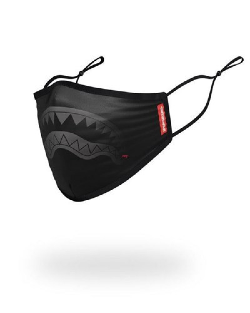 Black Sprayground Adult Midnight Shark Form Fitting Face Masks | 98601-OLZV