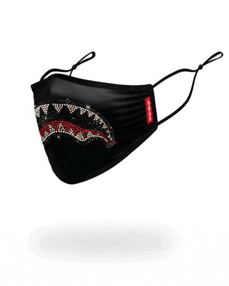 Black Sprayground Adult Trinity Shark Form Fitting Face Masks | 18724-MUHQ