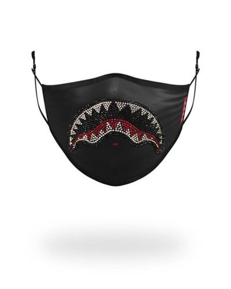 Black Sprayground Adult Trinity Shark Form Fitting Face Masks | 18724-MUHQ