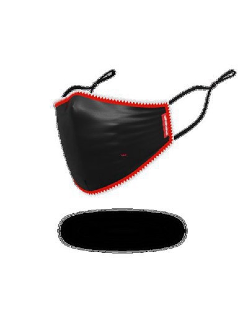 Black Sprayground Adult Vertical Shark Form-fitting Face Masks | 29073-RBFN