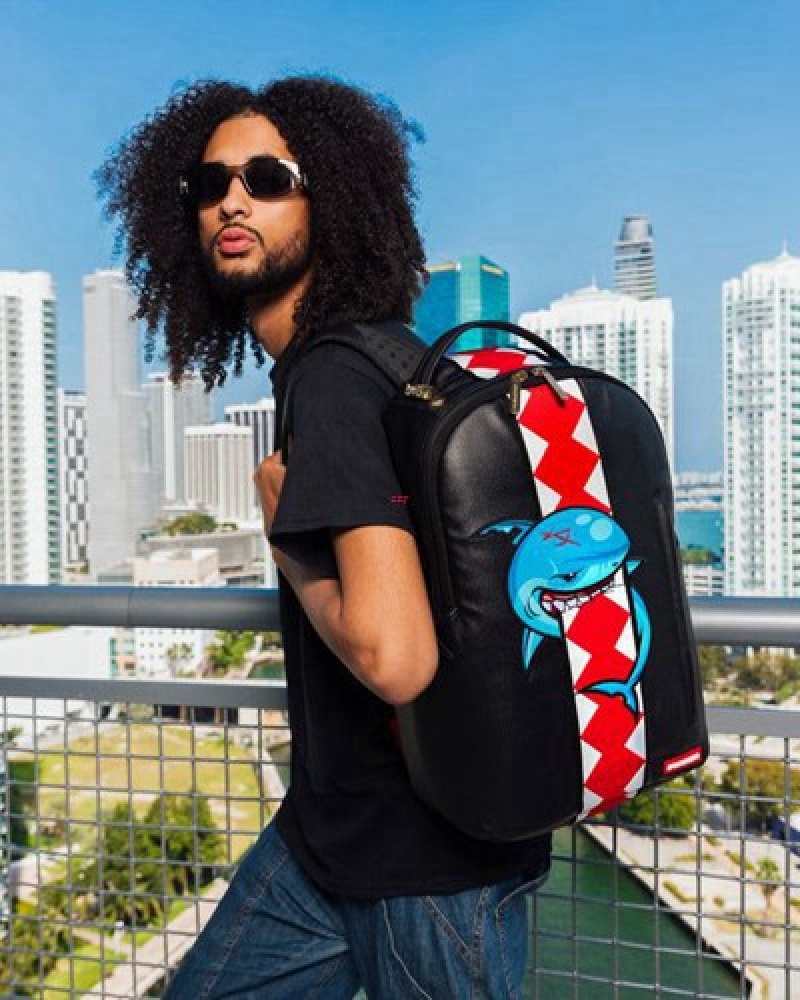 Black Sprayground All Chewed Up (Dlxv) Backpacks | 41689-LMYC