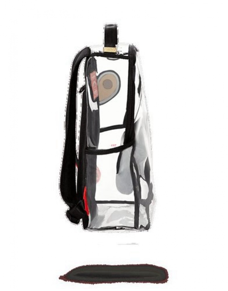 Black Sprayground Angled 20/20 Vision Shark Backpacks | 02897-QDEY