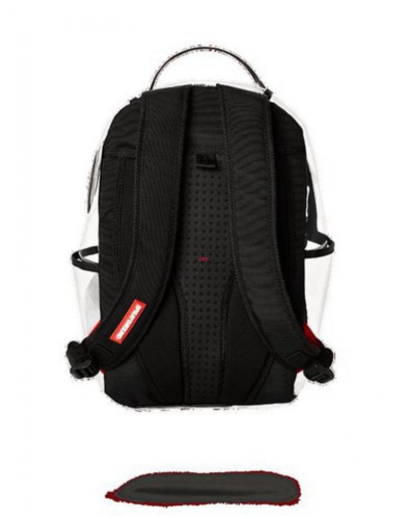 Black Sprayground Angled 20/20 Vision Shark Backpacks | 02897-QDEY