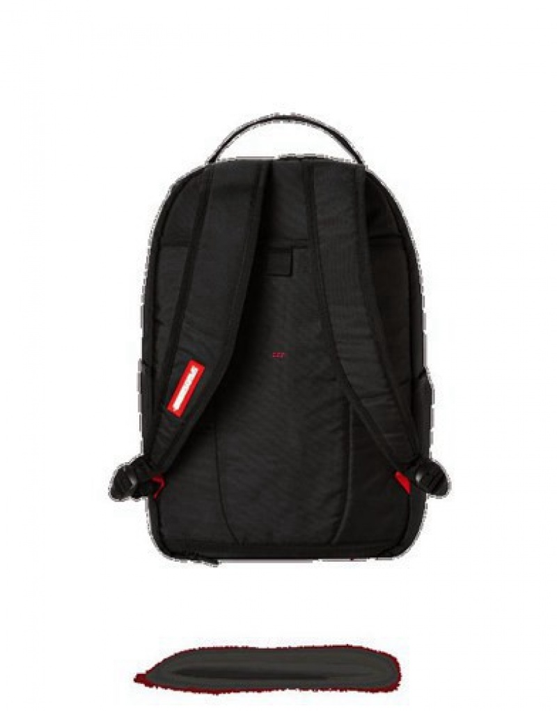 Black Sprayground Angled Ghost Shark Backpacks | 15426-NWOY