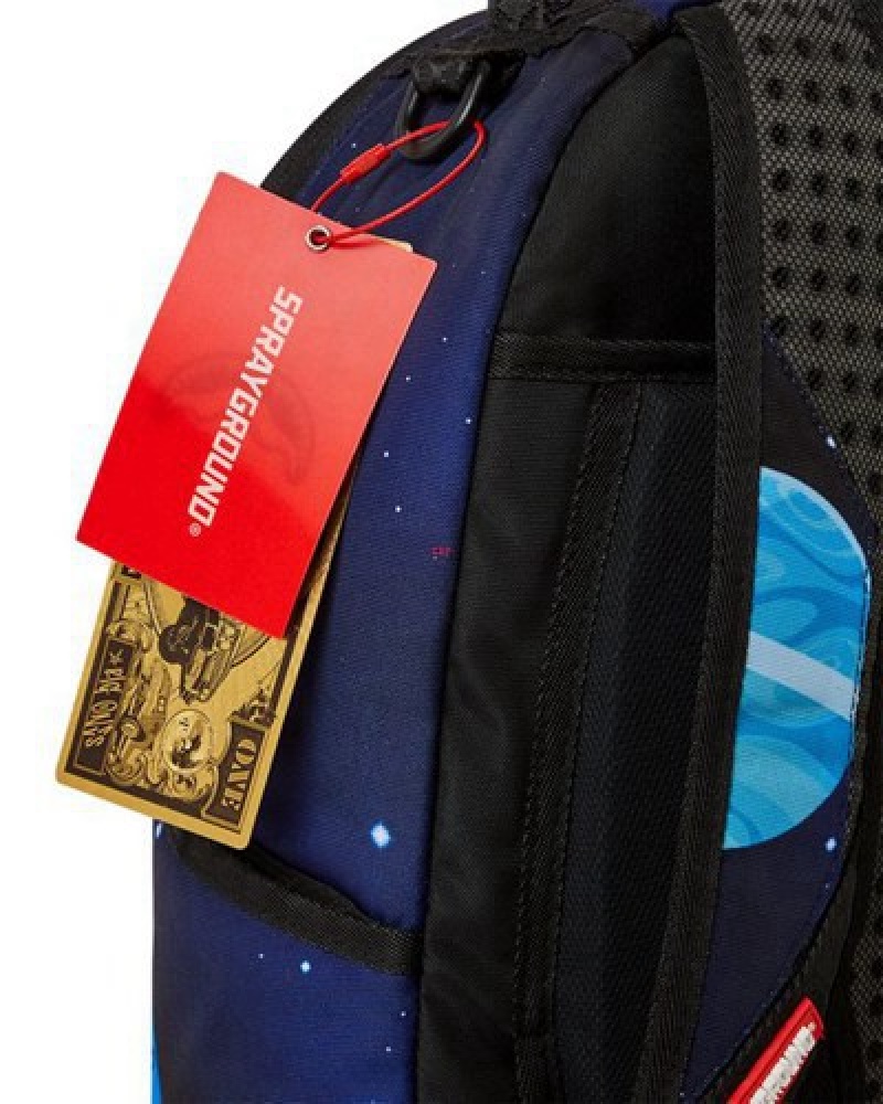 Black Sprayground Astromane Outerspacey Knapsack (Dlxr) Backpacks | 45812-RQYE