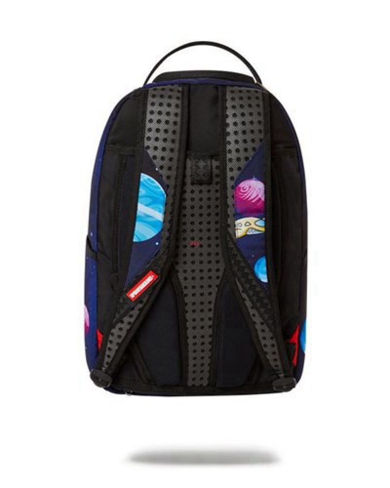 Black Sprayground Astromane Outerspacey Knapsack (Dlxr) Backpacks | 45812-RQYE