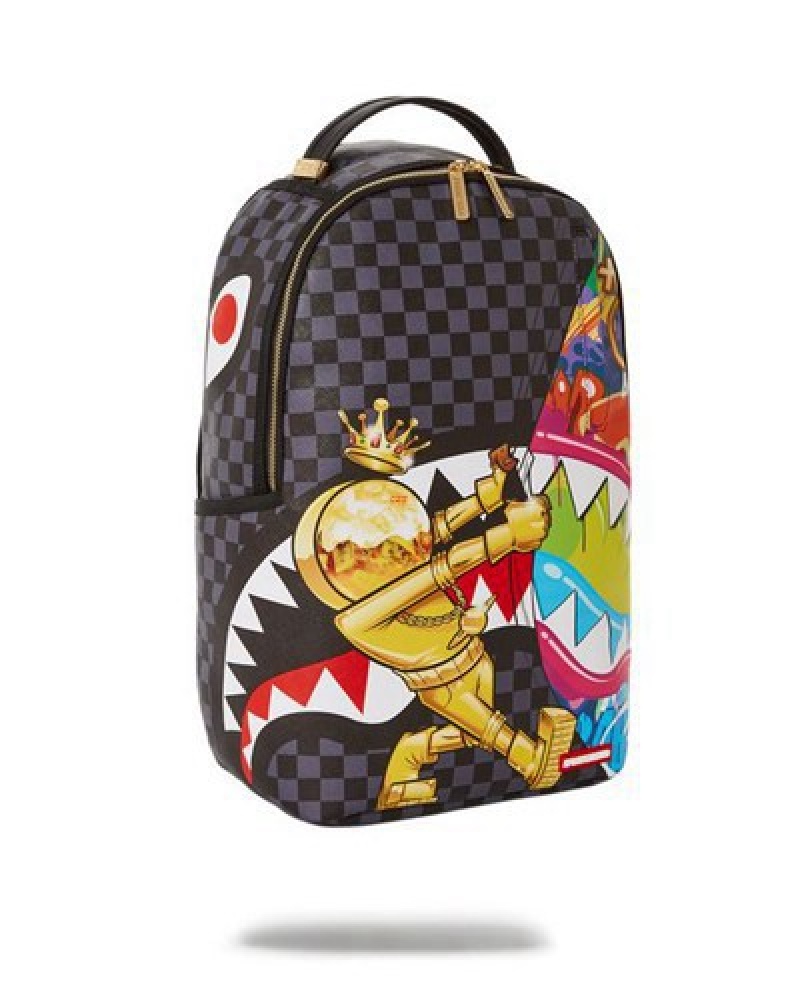 Black Sprayground Astromane Sharks In Space (Dlxv) Backpacks | 57162-WKGL