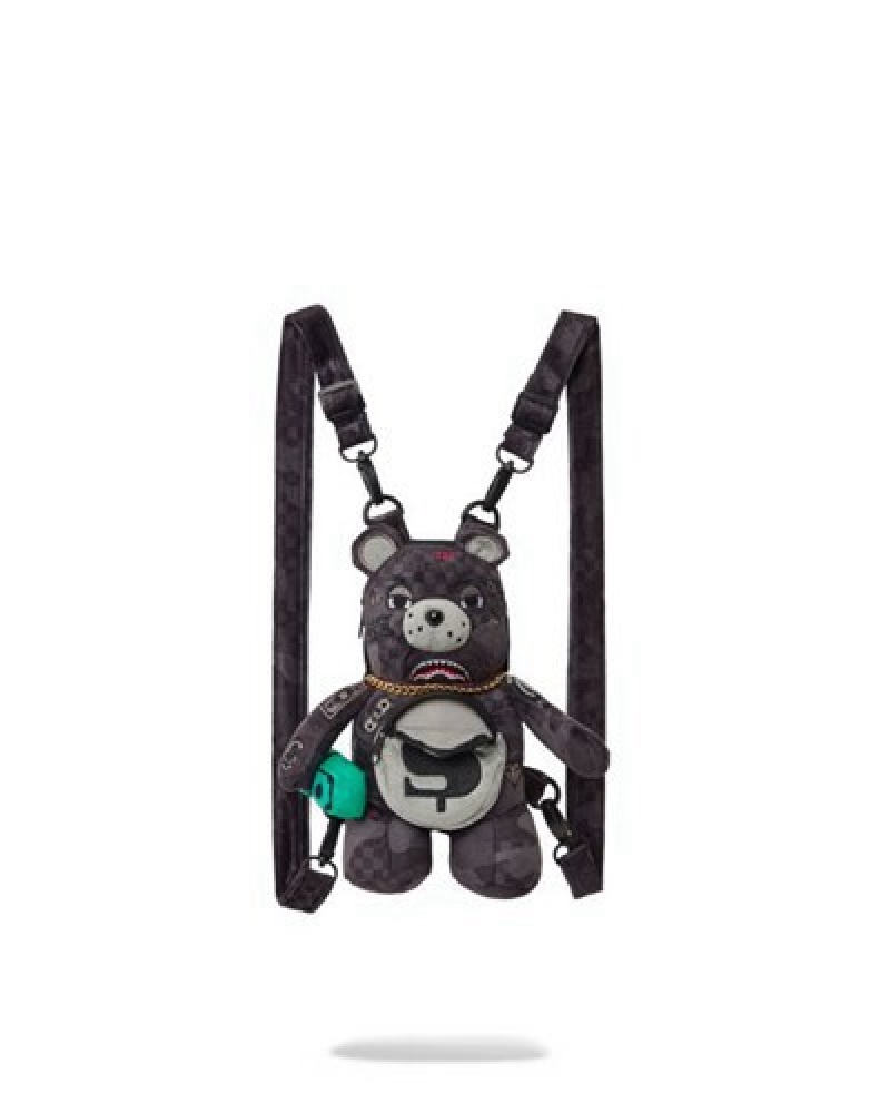 Black Sprayground Bear Cub - 3am Never Sleep Backpacks | 61794-NXTK