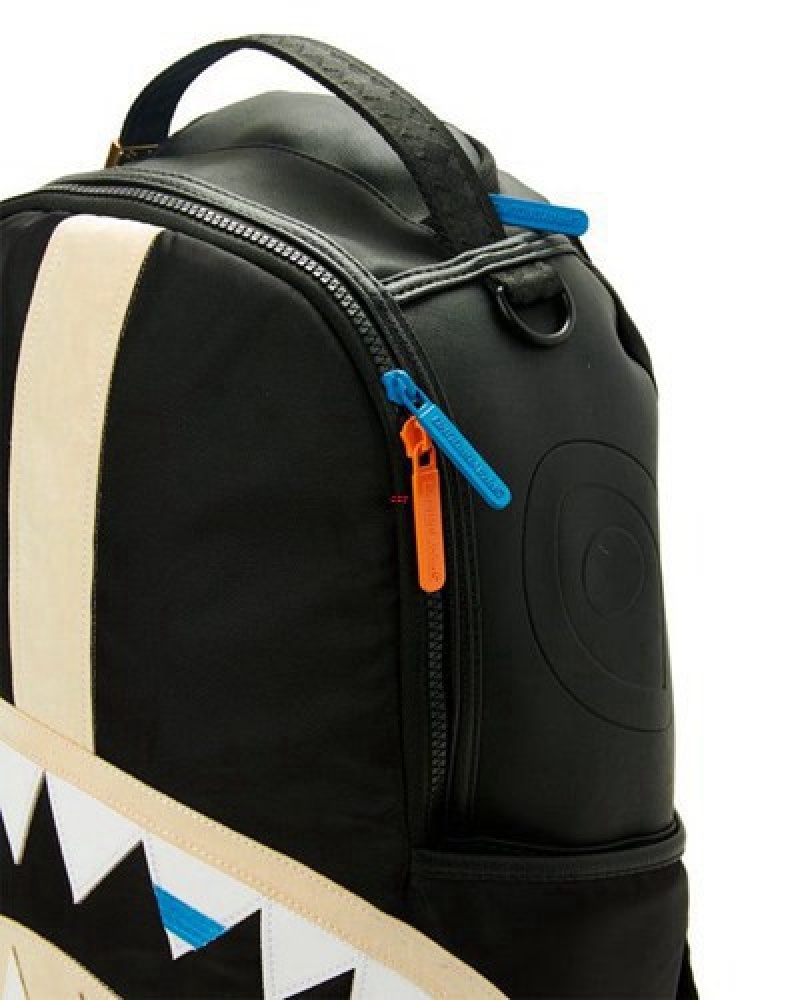 Black Sprayground Bite Me Shark Backpacks | 27650-WQDY